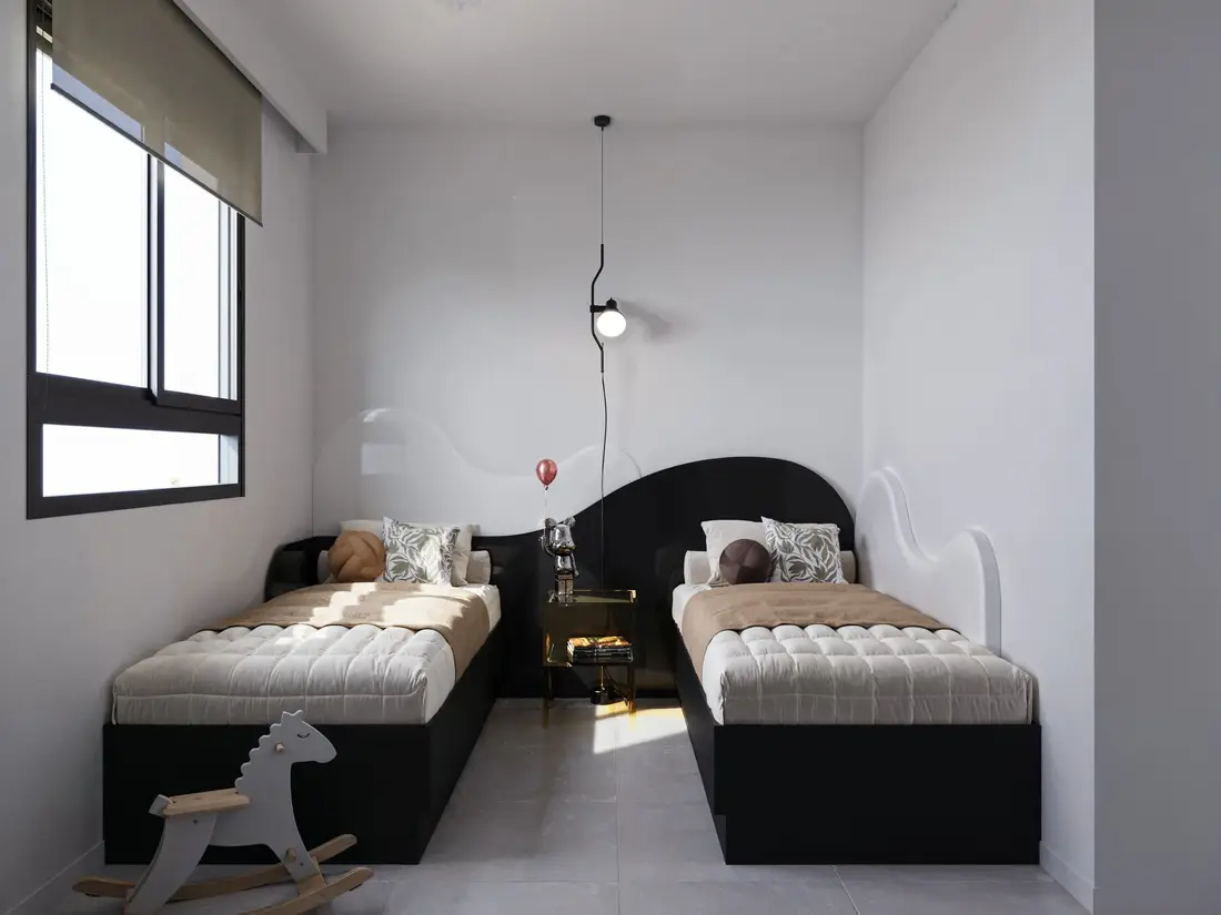 Twin second bedroom with built-in wardrobes